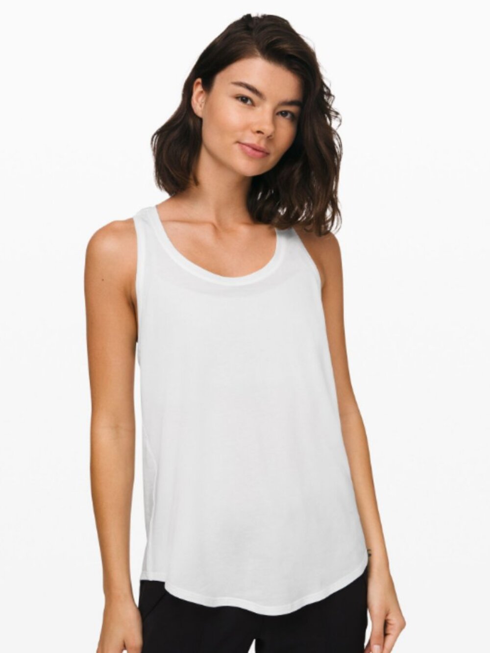 lululemon White Tank Top Love Pleated Pima Cotton Racerback Size 6